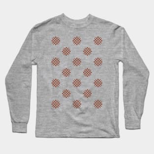 Zen Dot Pattern ICHIMATSU red Long Sleeve T-Shirt